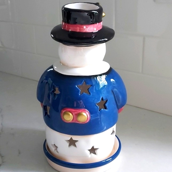 HOME INTERIORS Snowman Candle Holder Vintage - Picture 3 of 6
